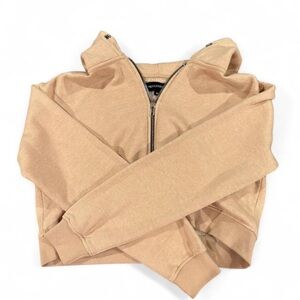 Tan Cropped Hoodie